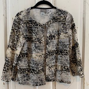 Chico’s Travelers Animal Print Ruffled Jacket